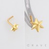 DIMENSIONAL STAR POLISH 316L SURGICAL STEEL L-SHAPE NOSE RING